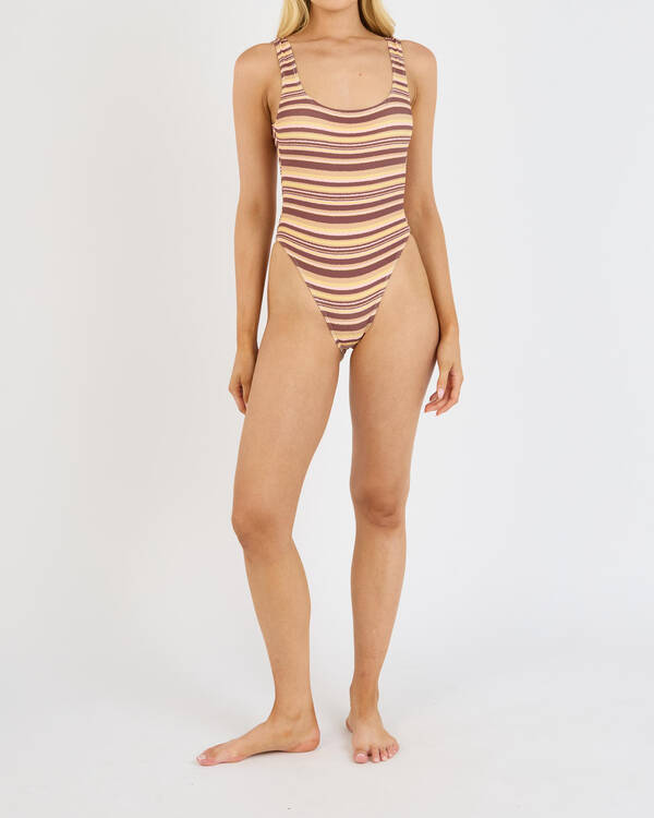 Billabong Beach Waves Square Tanker One Piece Swimsuit for Womens