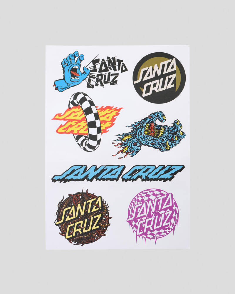 Santa Cruz Multi Logo Sticker Sheet for Mens