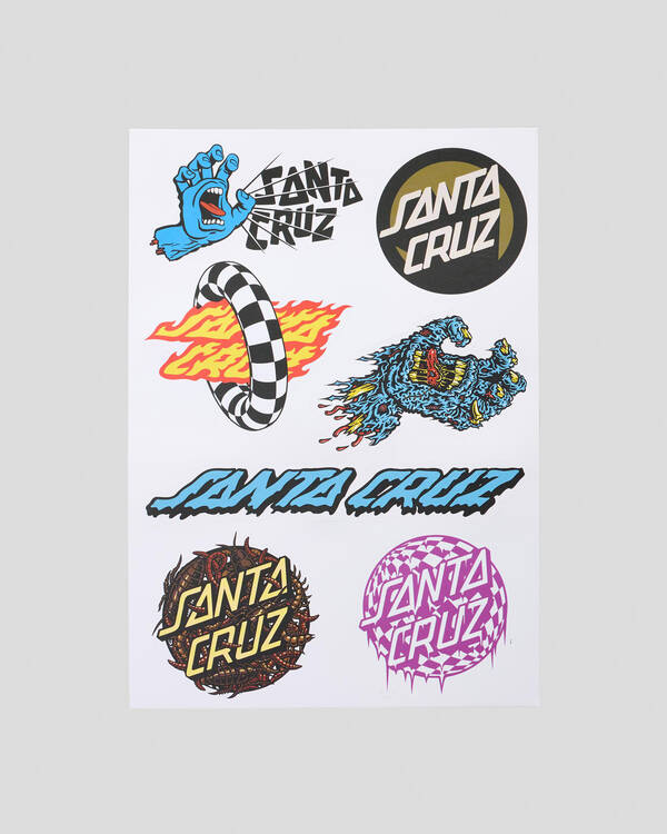Santa Cruz Multi Logo Sticker Sheet for Mens