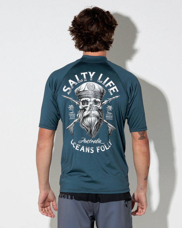 Salty Life Sailor's Oath Short Sleeve Rash Vest for Mens
