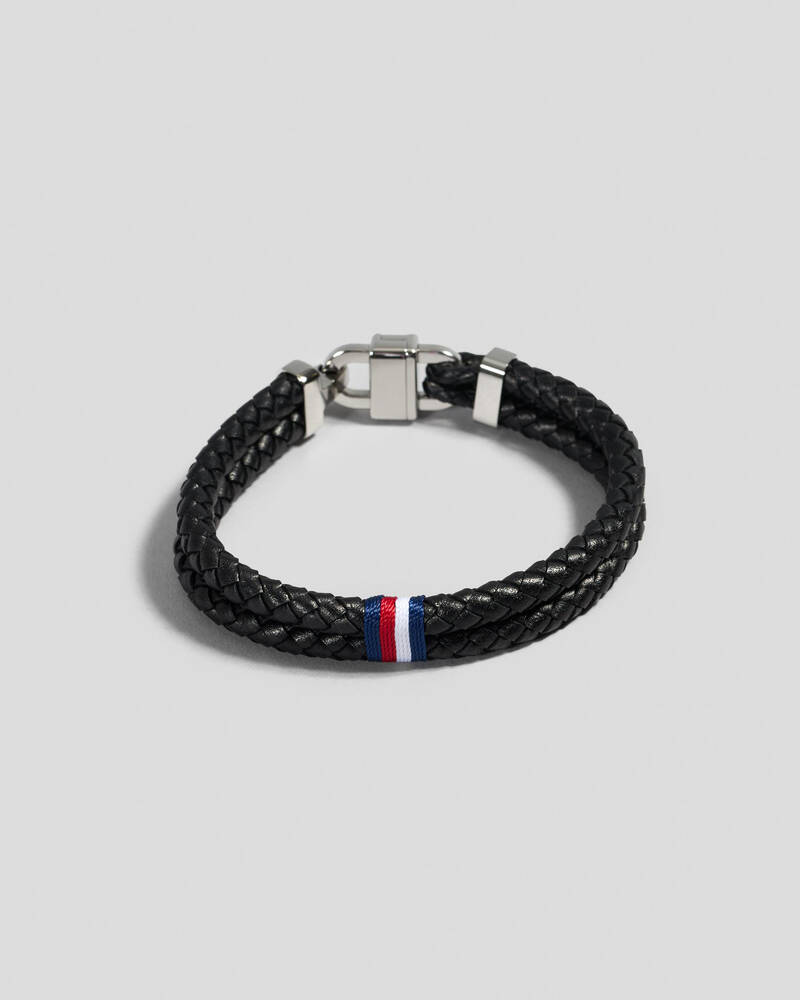 Tommy Hilfiger Leather Carabiner Bracelet for Mens