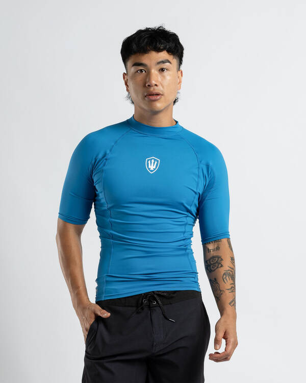 Far King Fitted Short Sleeve Rash Vest for Mens