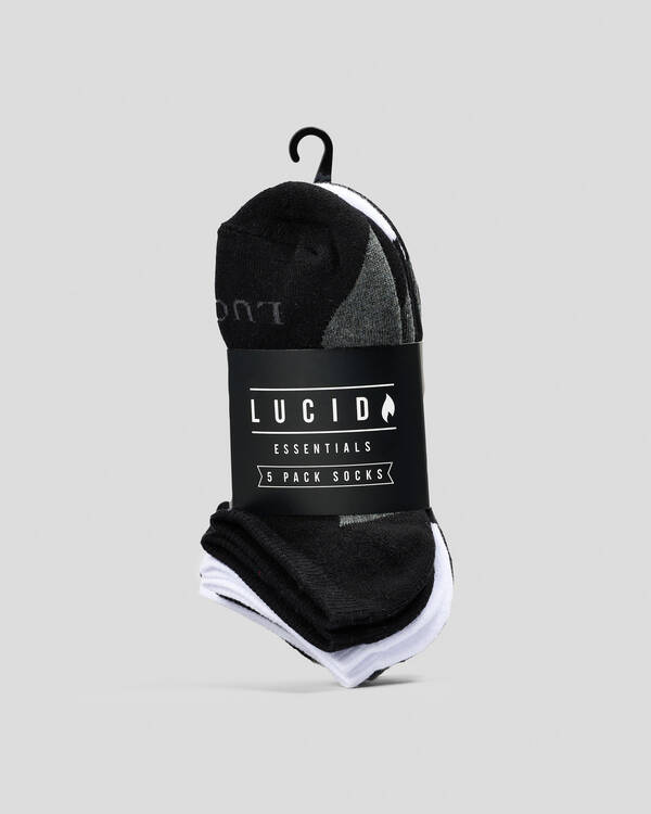 Lucid Boys' Fuzzled Ankle Socks 5 Pack for Mens