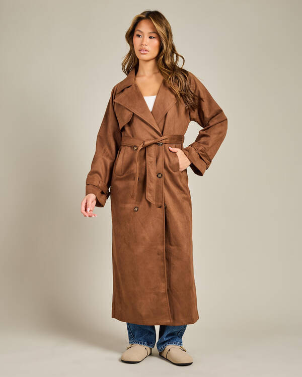 Pink Diamond Frankie Faux Suede Coat for Womens