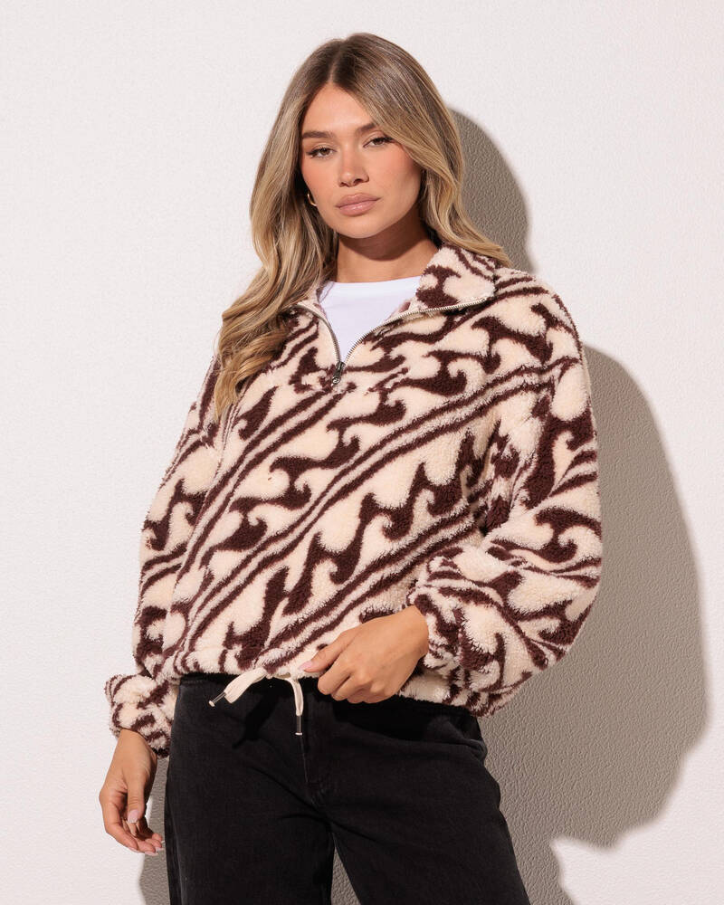 Billabong Dark Wave Half Zip Crew Sweatshirt for Womens