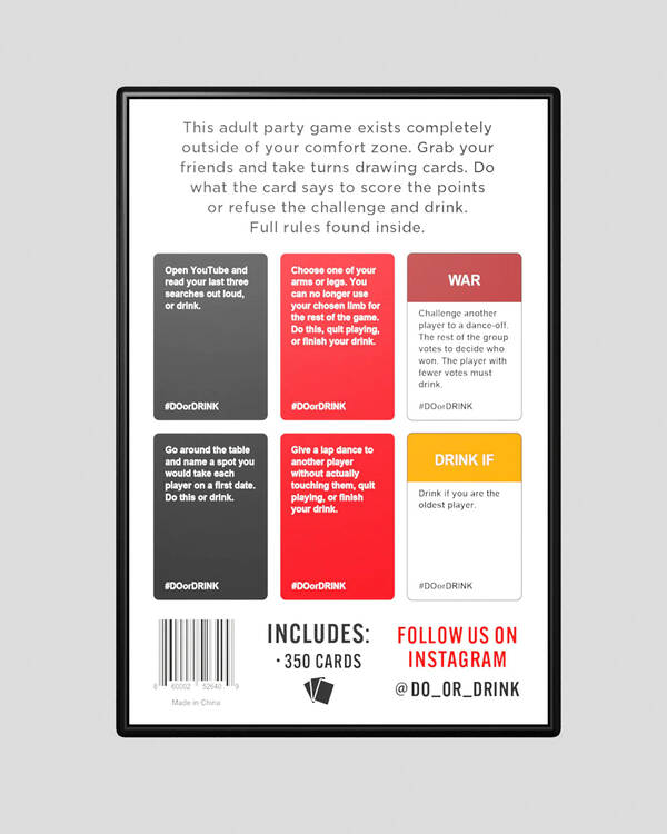 Miscellaneous Do or Drink Card Game for Unisex