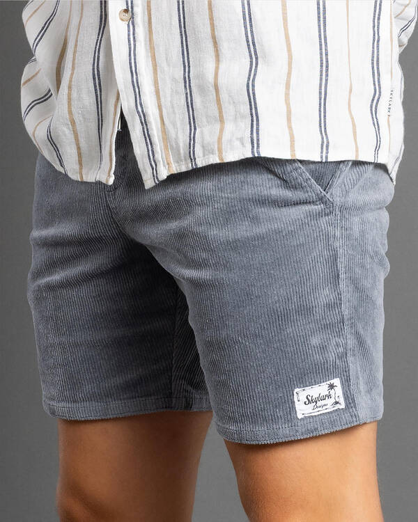 Skylark Texture Elastic Waist Shorts for Mens