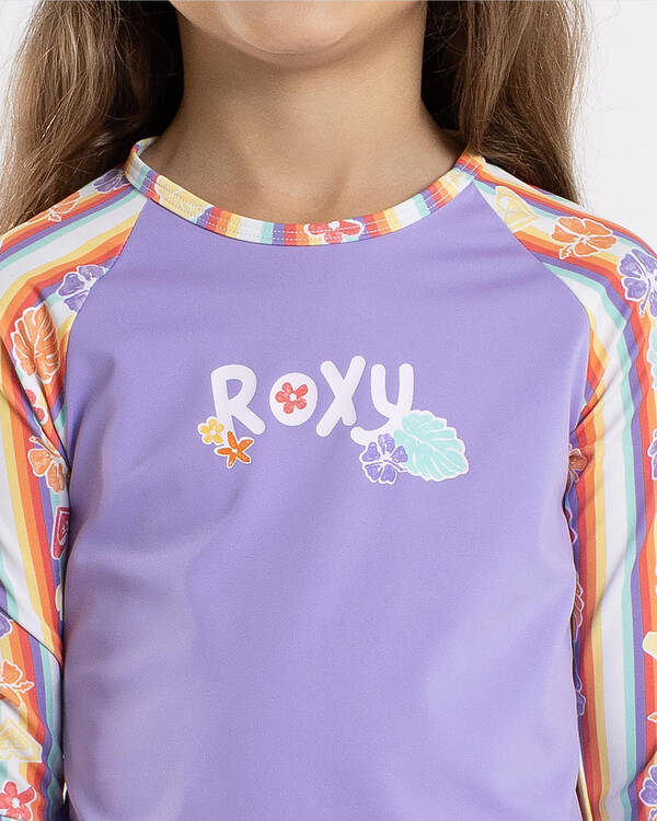 Roxy Toddlers' Rainbow Bay Stripe Long Sleeve Rash Vest Set for Womens