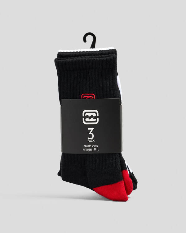 Billabong Boys' Bracket Wave Socks 3 Pack for Mens