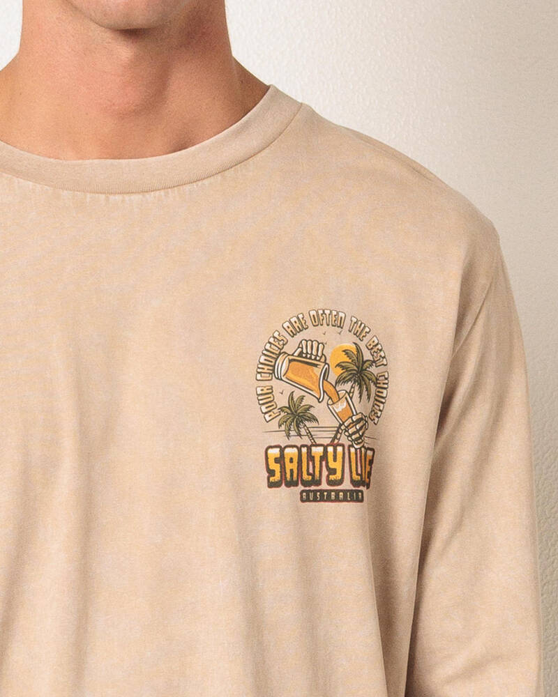 Salty Life Pour Choices Long Sleeve T-Shirt for Mens