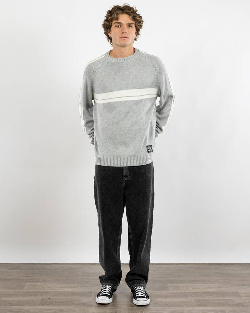 Rusty White Lines 2.0 Knitted Crew Jumper for Mens