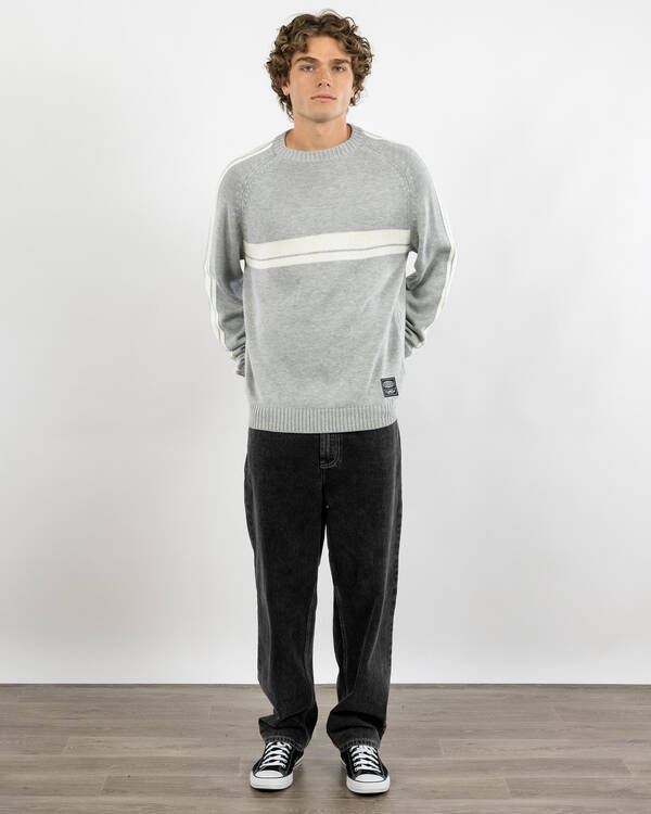 Rusty White Lines 2.0 Knitted Crew Jumper for Mens