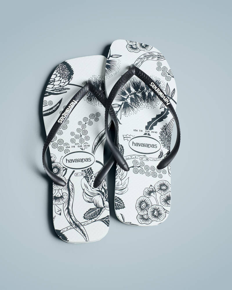Havaianas Slim Square Printed Flower Thongs for Womens