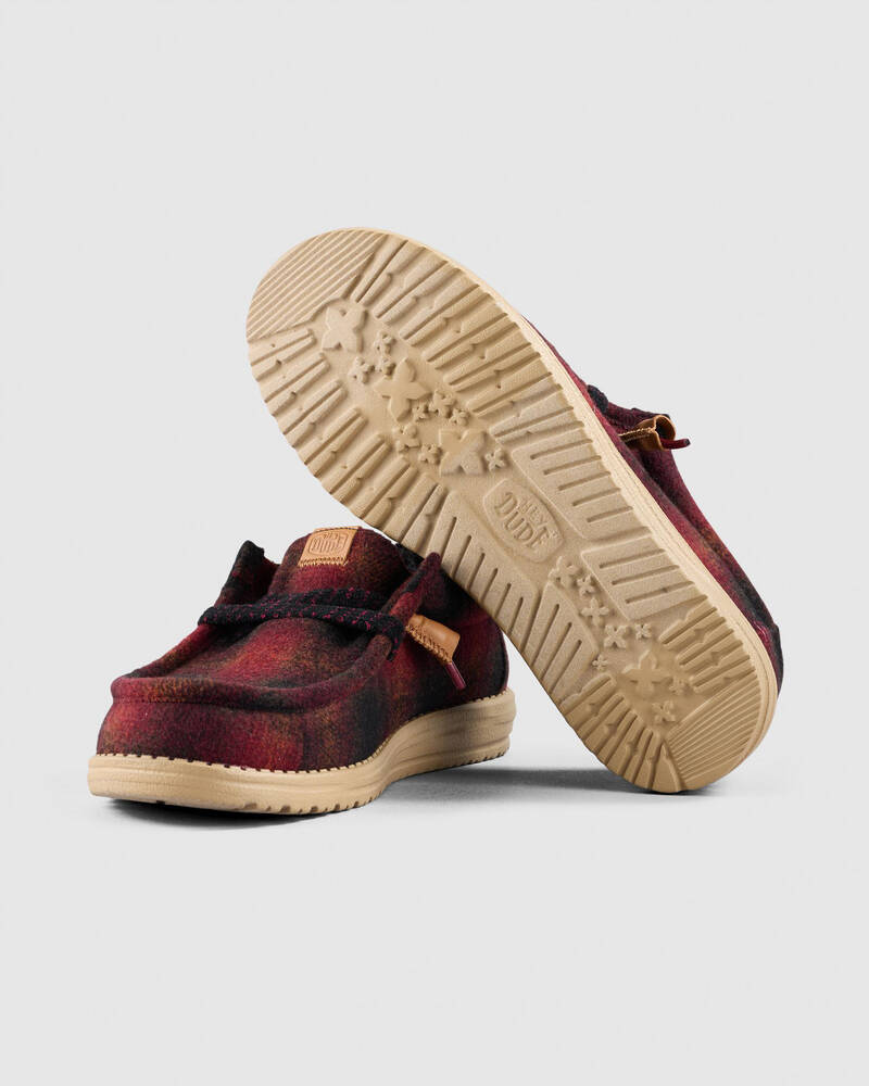 HEYDUDE Wally Cozy Plaid Shoes for Mens