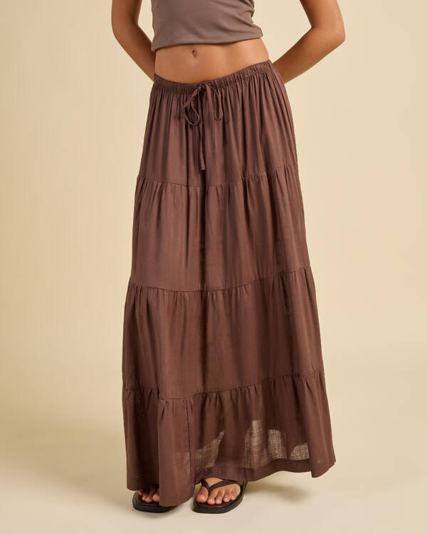 Rhythm Classic Tiered Maxi Skirt for Womens