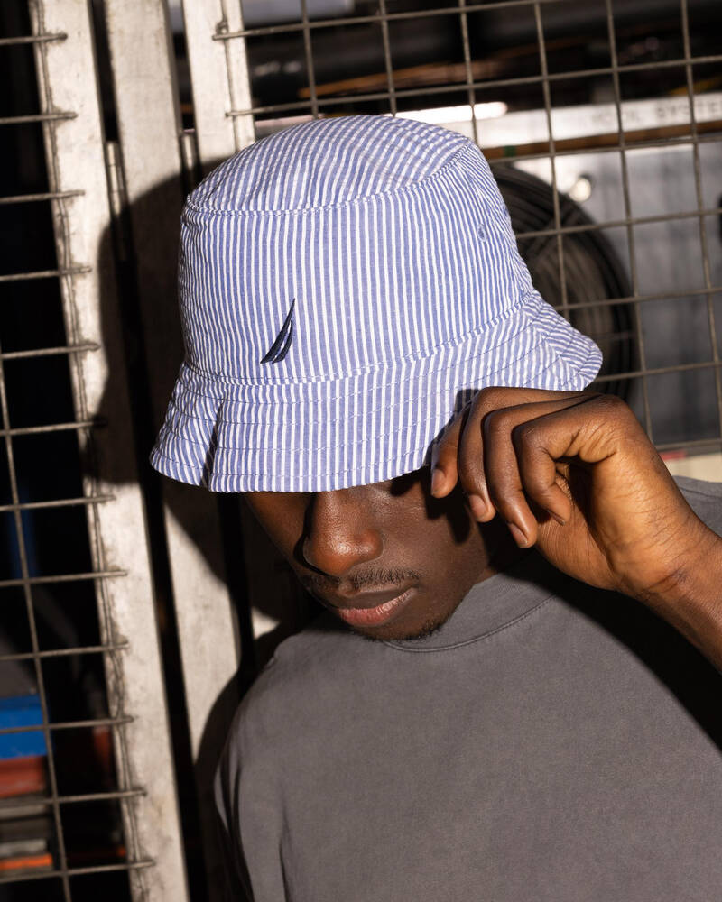 NAUTICA Seersucker Bucket Hat for Mens