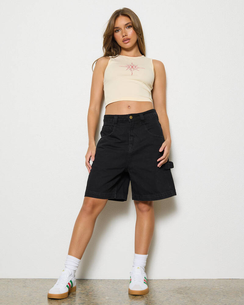 Afends Emilie - Denim Workwear Short for Womens