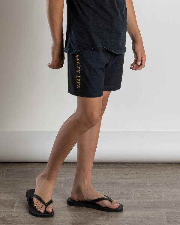 Salty Life Boys' Sea Devil Elastic Waist Shorts for Mens