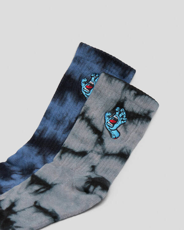 Santa Cruz Boys' Screaming Hand Crew Socks 2 Pack for Mens