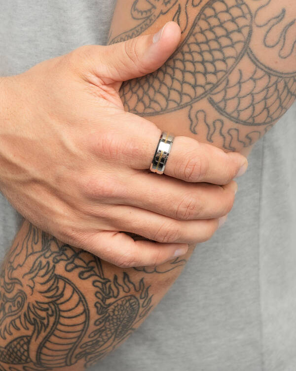 REPUBLIK Gold Inlay Ring for Mens