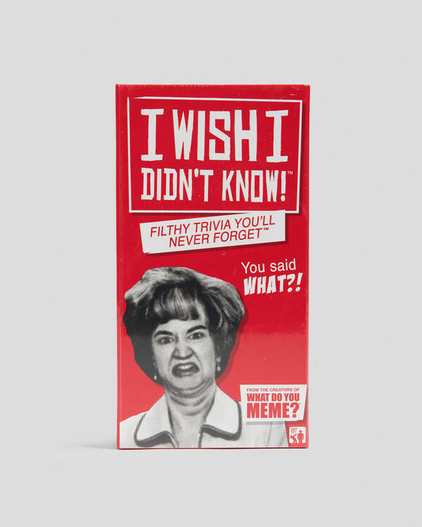 Get It Now I Wish I Didn't Know Card Game for Unisex
