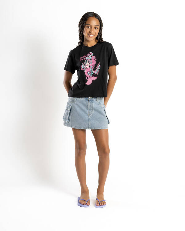 The Mad Hueys Girls' Seahorse Anchor Boxy T-Shirt for Womens