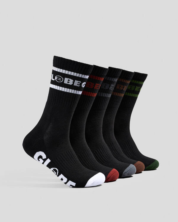 Globe Tilt Crew Socks 5 Pack for Mens