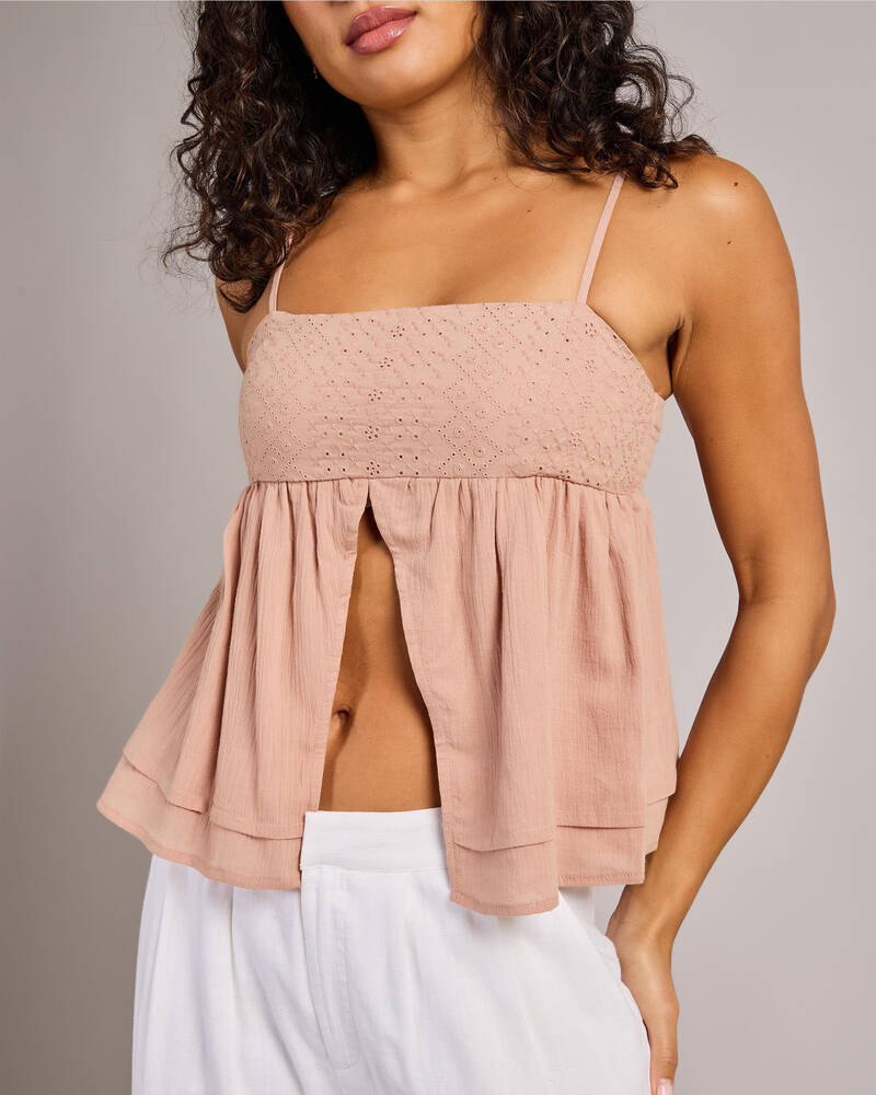 Mooloola Heather Split Front Top for Womens