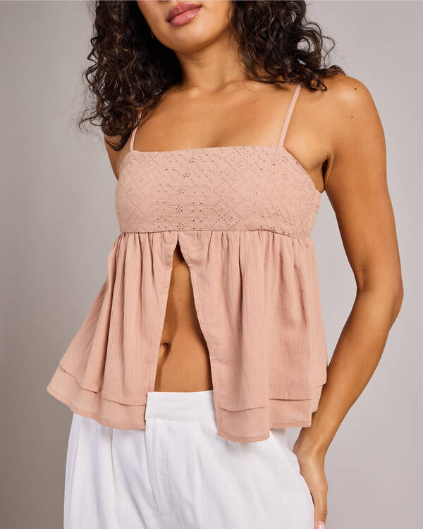 Mooloola Heather Split Front Top for Womens