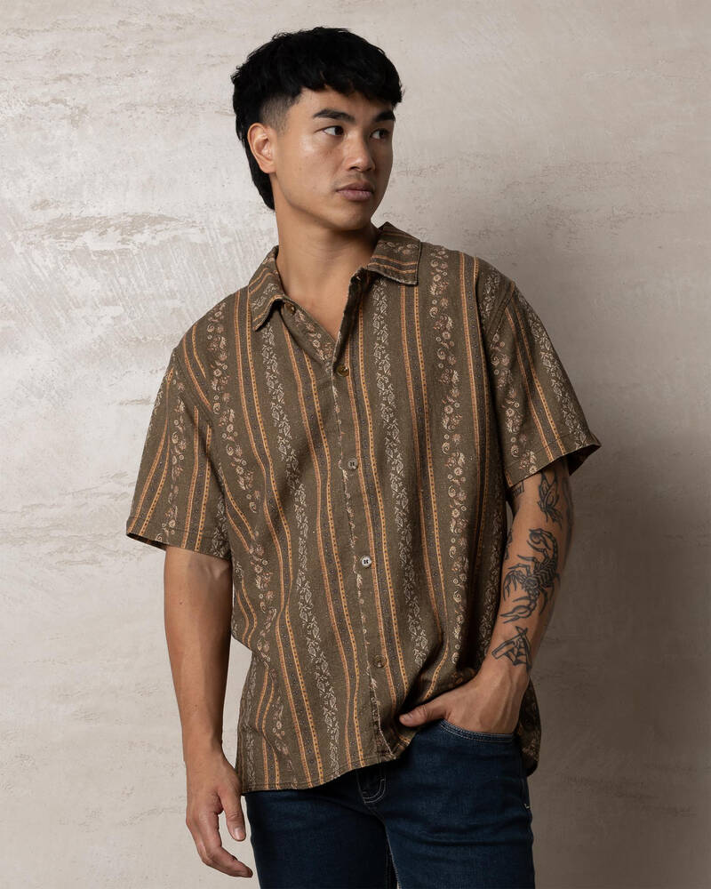 Rhythm Paisley Stripe Short Sleeve Shirt for Mens