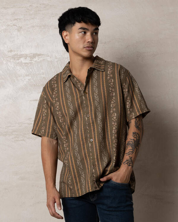 Rhythm Paisley Stripe Short Sleeve Shirt for Mens