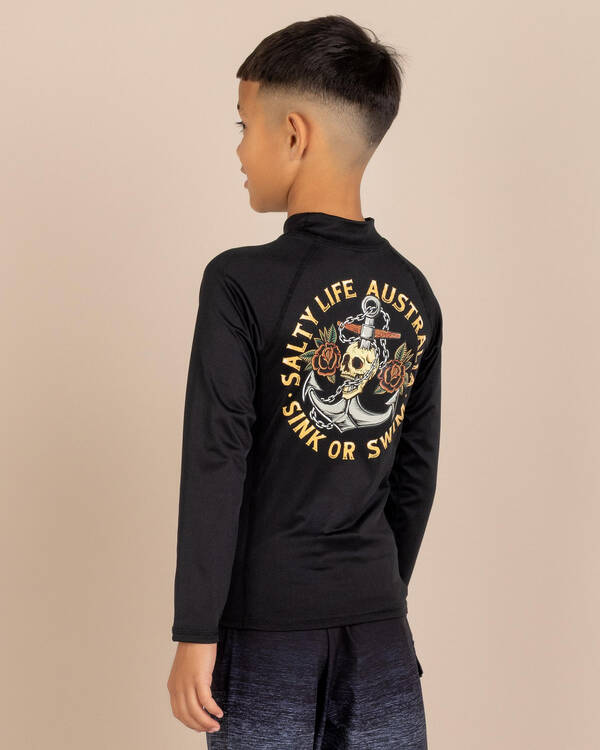 Salty Life Sink Or Swim Long Sleeve Rash Vest for Mens