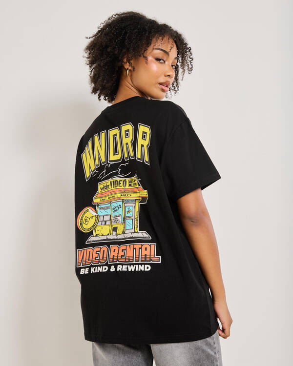 Wndrr VIDEO RENTAL BOX FIT T-SHIRT for Womens