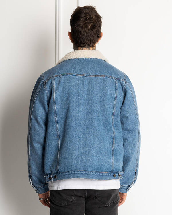 RVCA Denim Sherpa Trucker Jacket for Mens