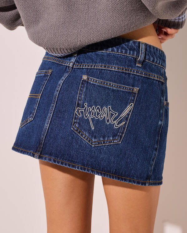 Rip Curl Archive Denim Mini Skirt for Womens