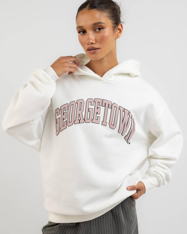 NCAA Georgetown Puff Print Hoodie for Womens