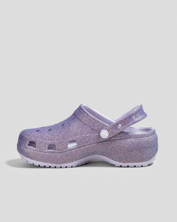 Crocs Classic Platform Glitter Clogs for Womens
