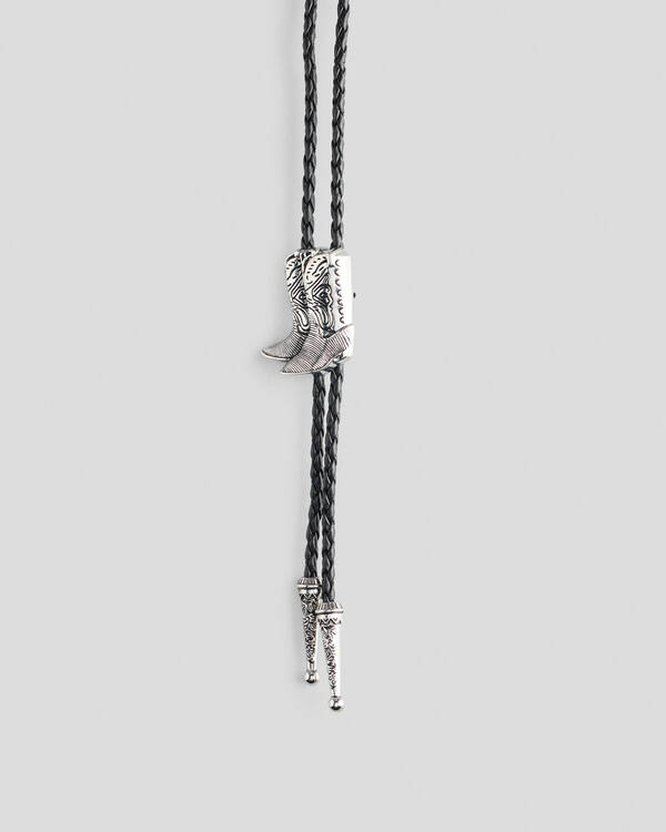 Double Diamond Ranch Cowboy Boot Bolo Tie Necklace for Mens