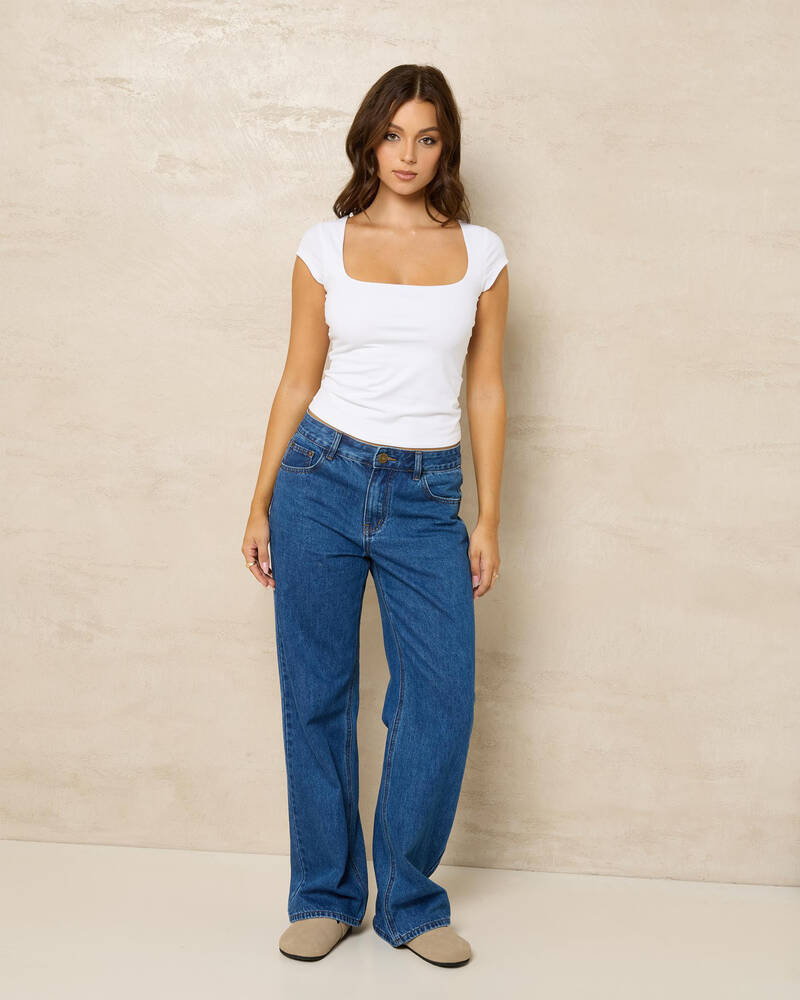Ava And Ever Basic Milly Square Neck Tee for Womens