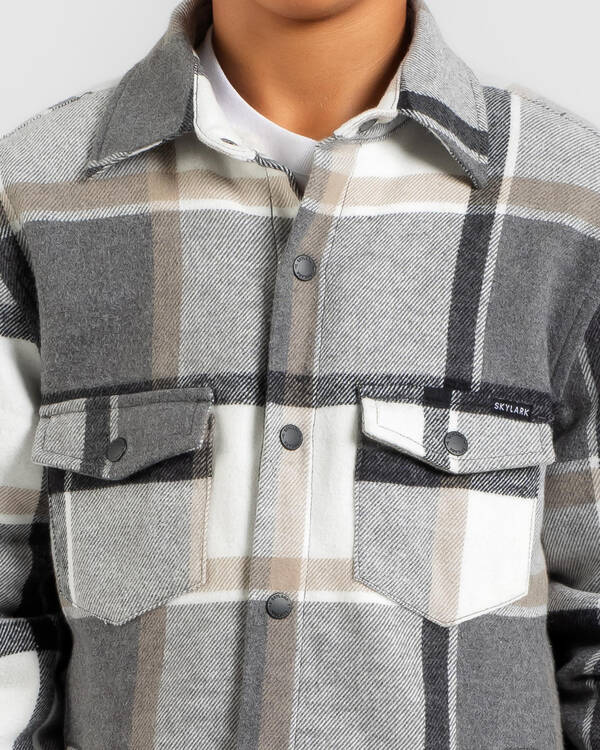 Skylark Boys' Fractured Long Sleeve Flannel Shirt for Mens