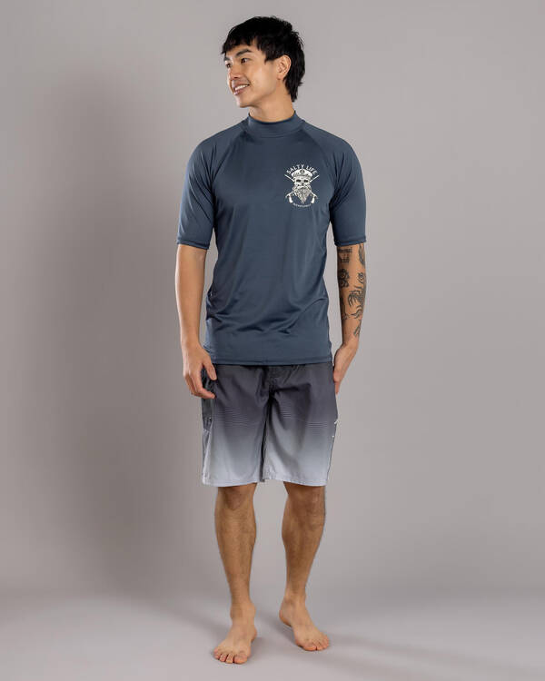 Salty Life Overboard Short Sleeve Rash Vest for Mens