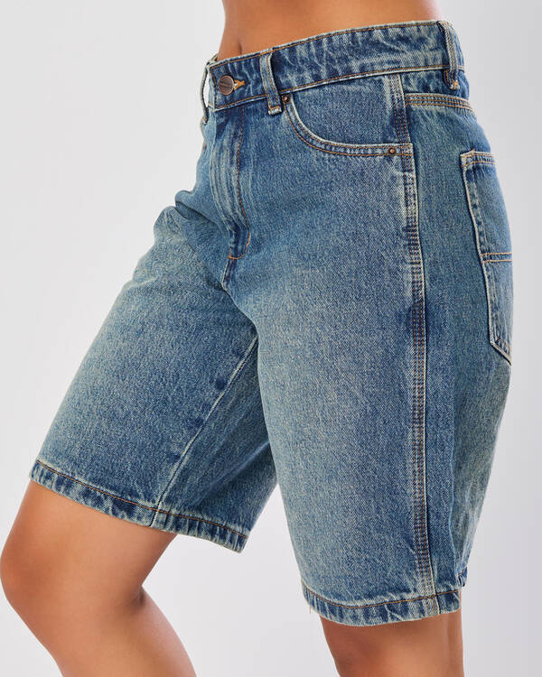 Worship Supplies Try Again Sloucher Denim Shorts for Womens