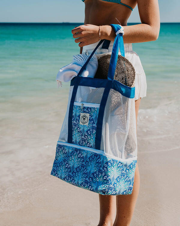 Get It Now Peacock 2 In 1 Beach Cooler Bag for Womens