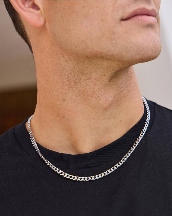 REPUBLIK Small Silver Chain Necklace for Mens