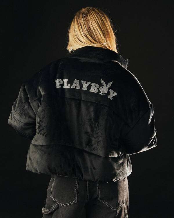 Playboy Bunny O Diamante Puffer Jacket for Womens