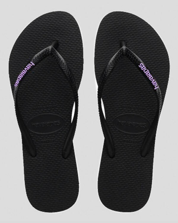Havaianas Slim Rubber Logo Thongs for Womens