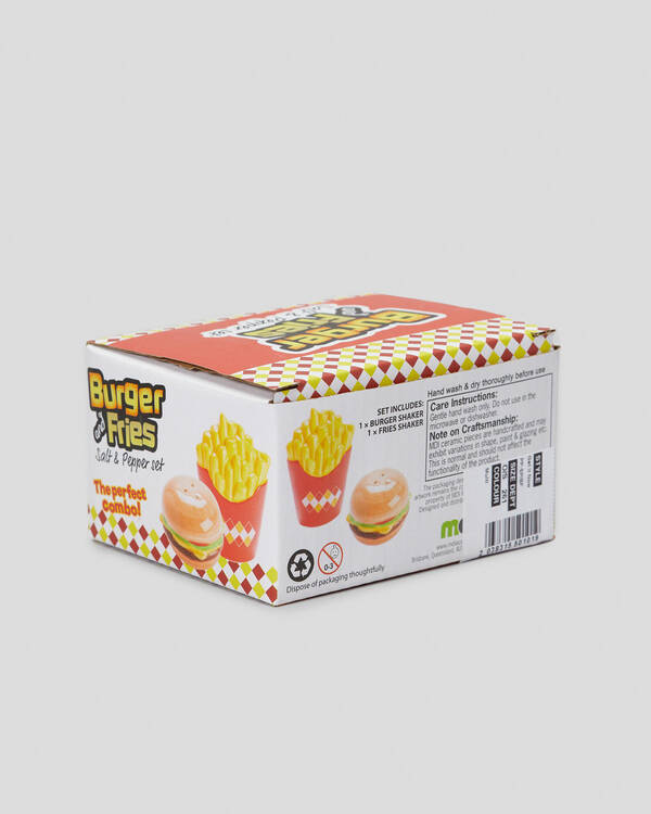 Get It Now Burger & Fries Salt & Pepper Set for Unisex