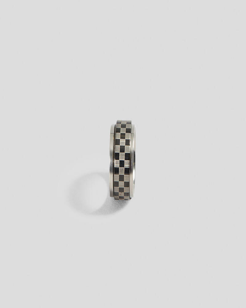 REPUBLIK Checkerboard Spinner Ring for Mens