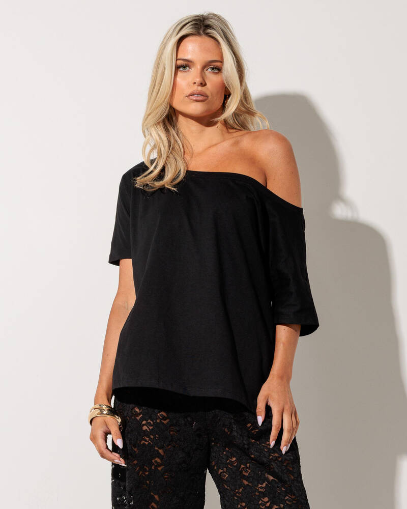 Ava And Ever Raven Off Shoulder T-Shirt for Womens