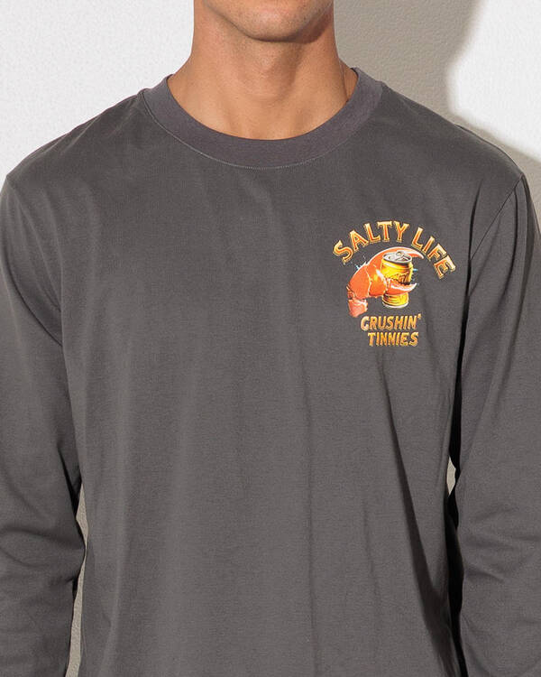 Salty Life Smashed Crab Long Sleeve Surf T-Shirt for Mens